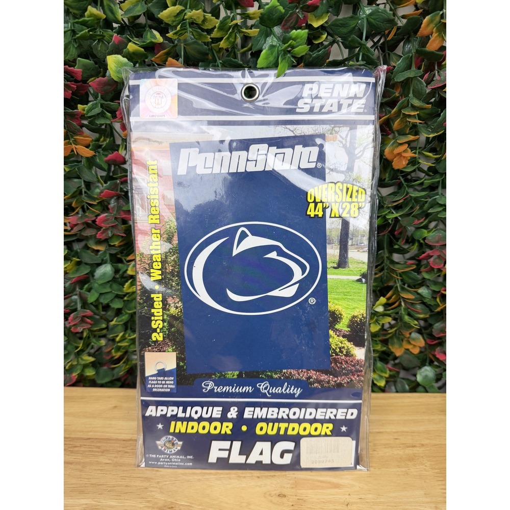 Penn State Nittany Lions Applique Embroidered Flag 44x28 2-Sided Outdoor Indoor